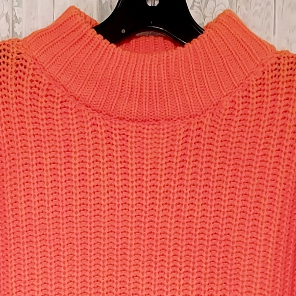 Sincerely Ours Chunky Knit Sweater Women's Size M Orange - Picture 2 of 7